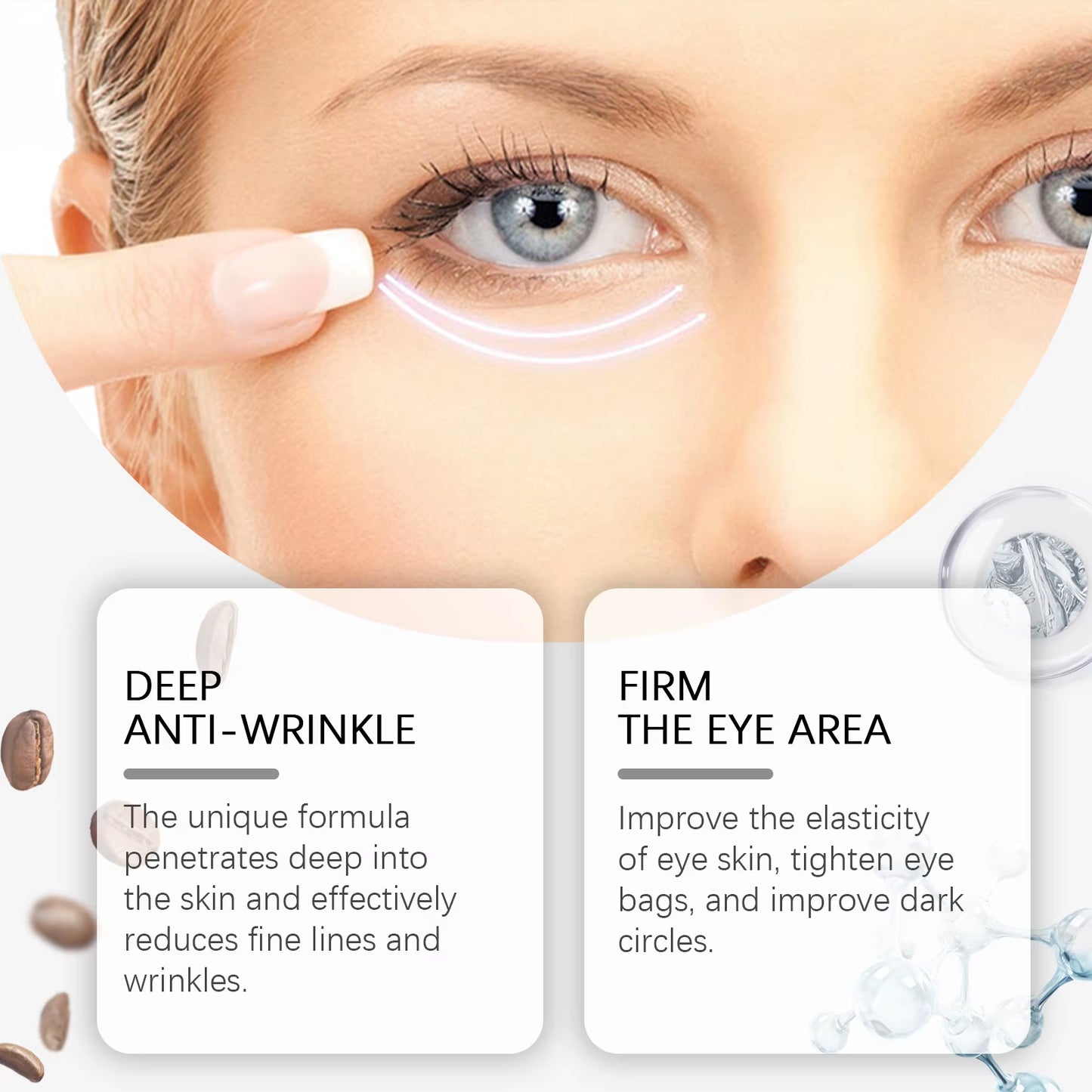 Firming Eye Cream Reduce Dark Circles Eye Bags Removal Lighten Fine Lines Improve Eye Puffiness Deeply Nourishing Lift Eye Cream