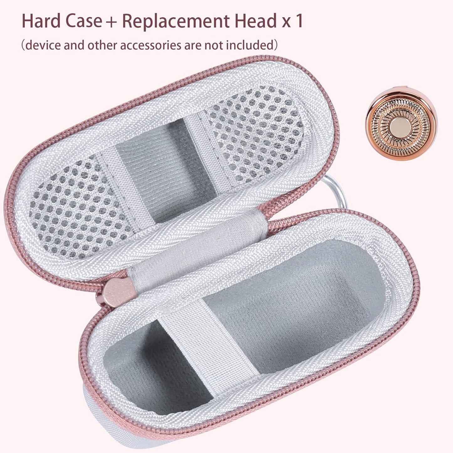 Hard Case and Replacement Head Compatible with Finishing Touch Flawless Facial Hair Remover Electric Face Razor for Women (White Case + Replacement Head)