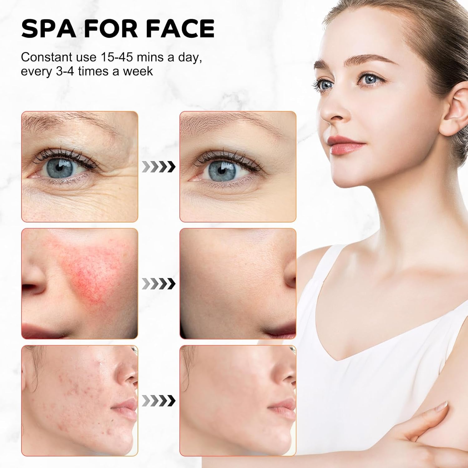 Red Light Therapy with Base for Face and Neck, 140Leds Therapy Red Light for Body, 660Nm Red Light Therapy Lamp with Adjustable Height