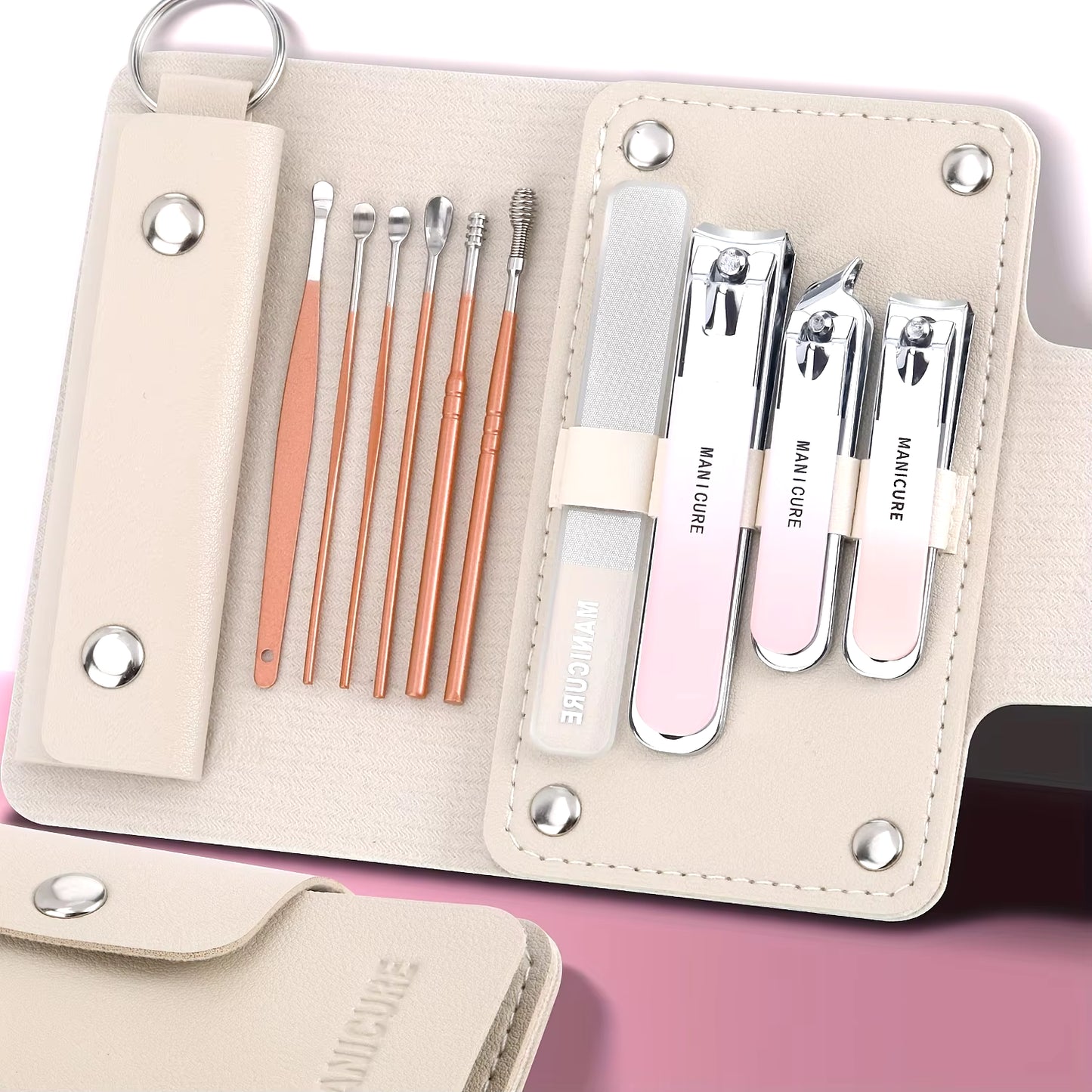 6-18Pcs Portable Manicure Sets Pedicure Kits Bright Black Nail Clipper Set Personal Care Tools Eyebrow Scissors