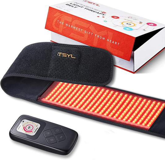 Infrared Light Therapy Belt for Body, High Intensity Red Light Therapy for Pain Relief Skin Repair Joint Inflammation with Rechargeable Controller for Use at Home Travel Office, Black, 2X-Large