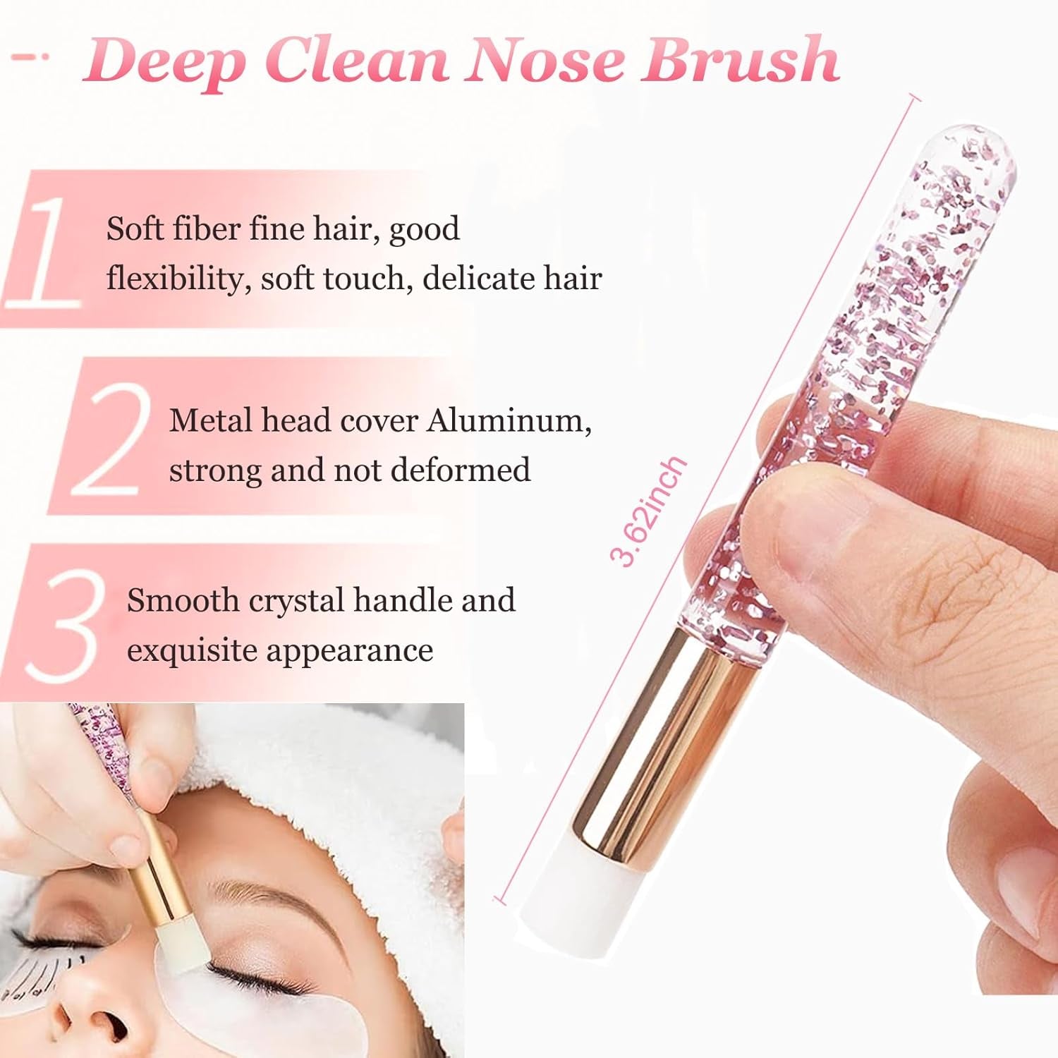 Lash Fan Dryer for Eyelash Extensions,50 Lash Brush 1Nose Blackhead Facial Cleaning Brush 1 Plastic Wash Bottle Spoolies for Eyelash Extensions(Pink)