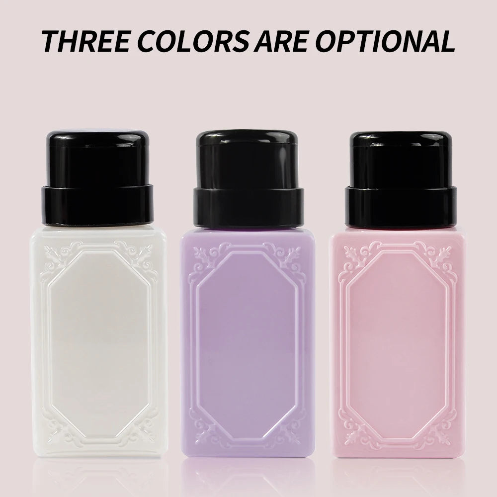 230Ml Nail Art Press Bottle Nail Refillable Bottles Empty Press Pump Dispenser Nail Polish Remover Cleaner Makeup Bottle Tools (