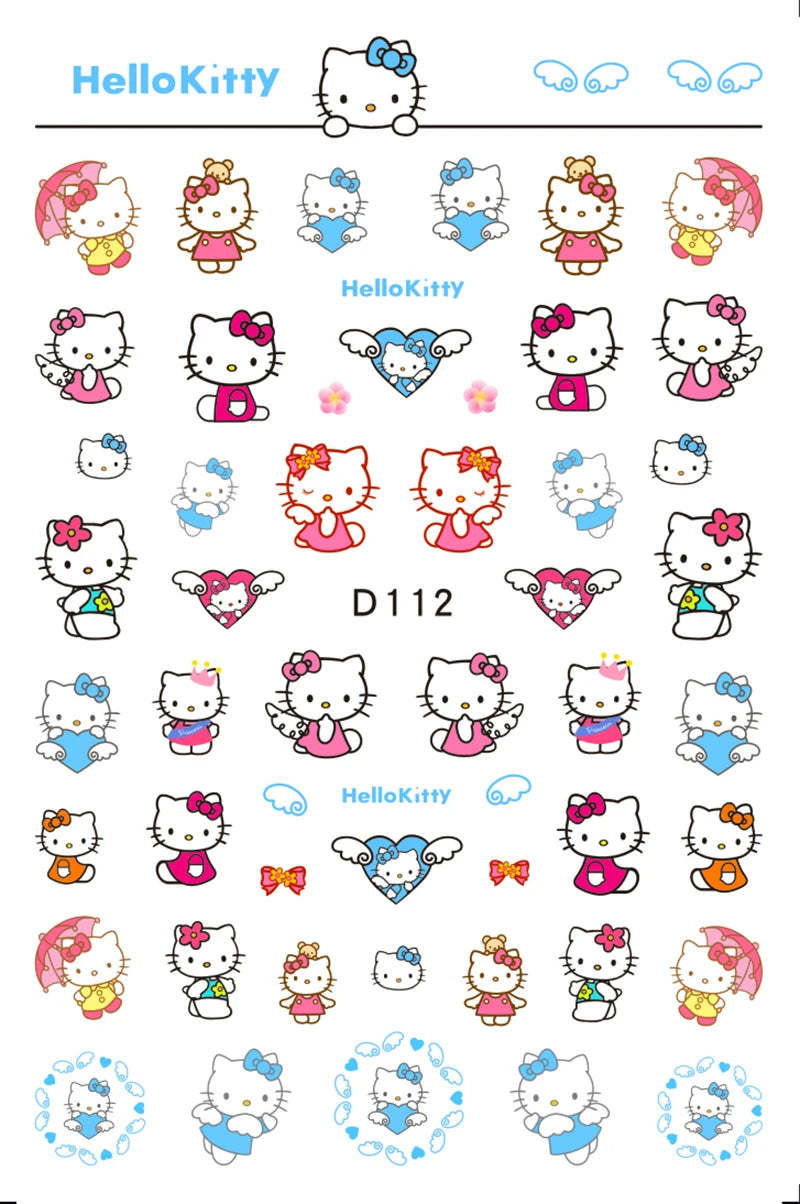 1PCS Big Eyes Girl 3D Adhesive Nail Art Sticker Pikachu Lilo and Stitch Cartoon Nail Sticker Nail Decal Nail Art Decoration