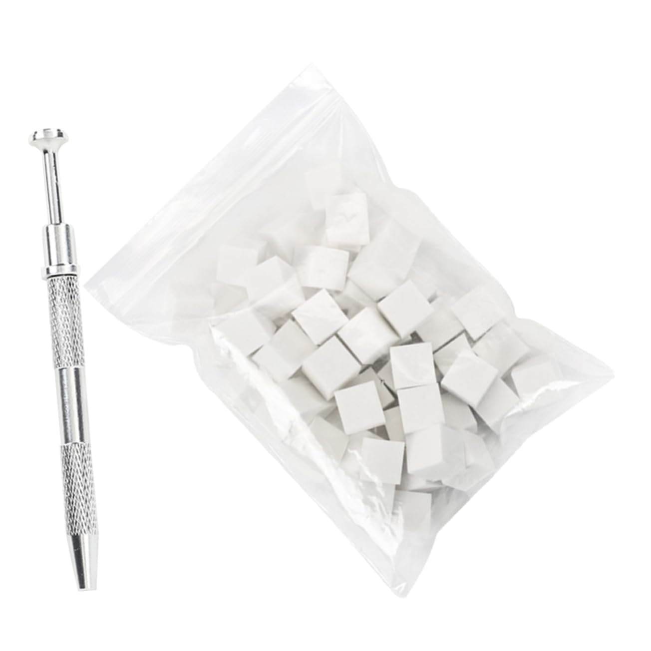 51Pcs Nail Art Sponge Blocks Cotton Soft Makeup for Manicure with Stainless Steel Grabber