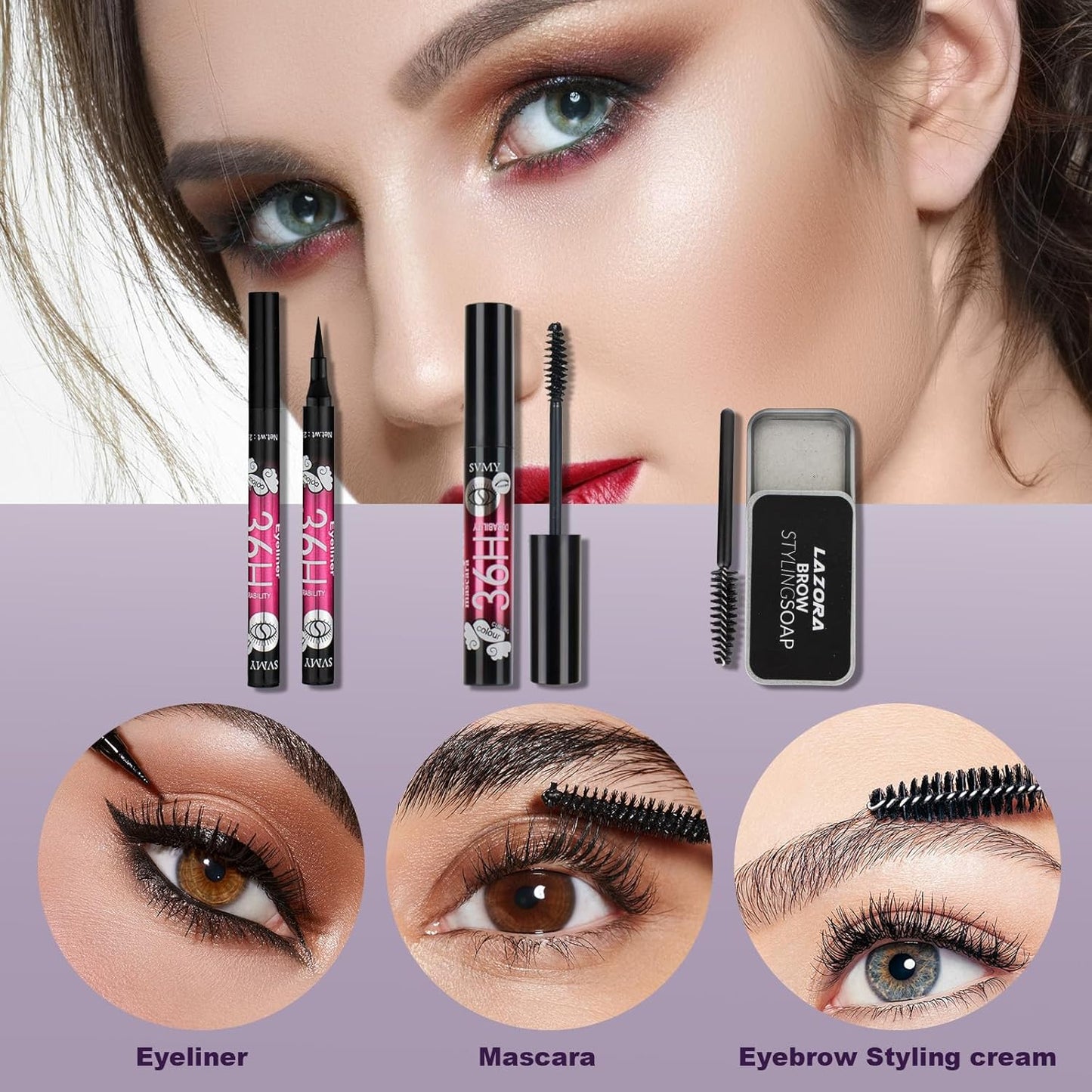 Women Full Kit Make up Kit Makeup Sets Women Includes Eyeshadow Palette Lip Gloss Liquid Lipstick Make up Sponge Brushes Eyebrow Concealer with Makeup Bag