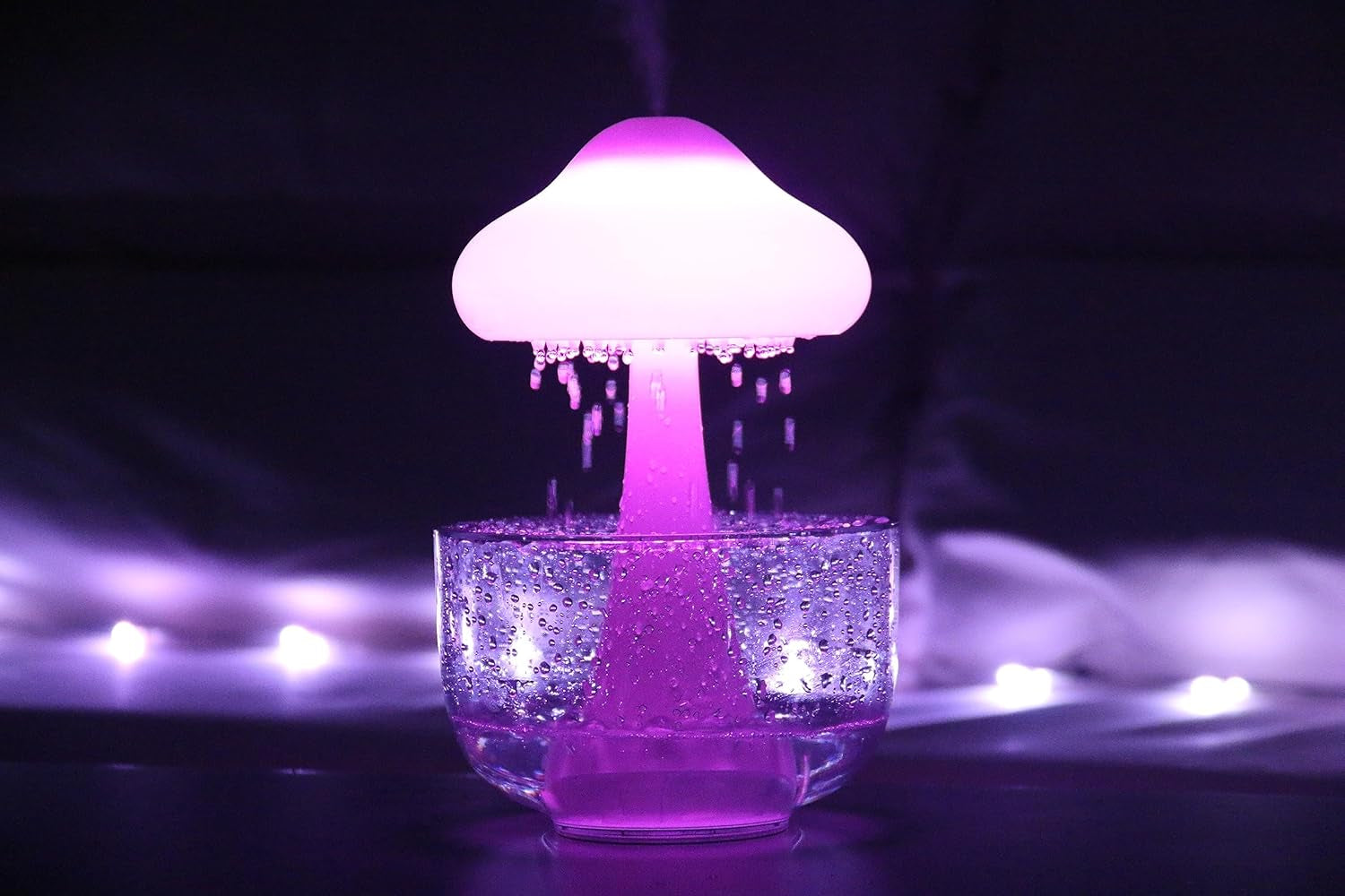Cloud Rain Aromatherapy Diffuser,Cloud Rain Humidifier Water Drip,Unique Cloud Rain Mushroom Design with Transparent Base,7 Colors Light & Auto Shut off for Bedroom Office Relaxing Water Drop Sound