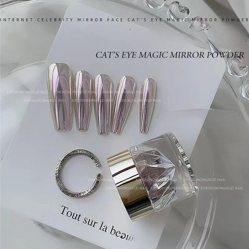 Moonlight Magic Mirror Powder Magnetic Mirror Cat Eye Nail Powder Matching DIY Nail Art Decoration Chrome Nail Salon Exclusive