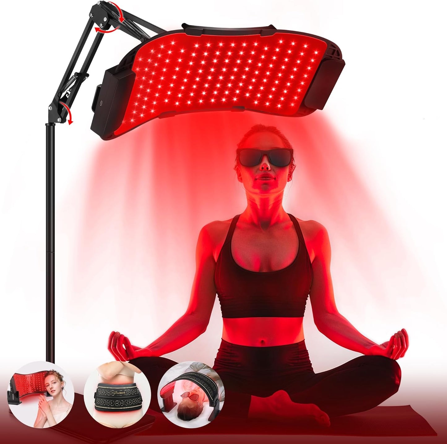 Multifunction Red Light Therapy for Body and Face, 850Nm Near-Infrared Light Therapy LED Mask Facial Body Beauty Equipment for Skin Care at Home, without Stand