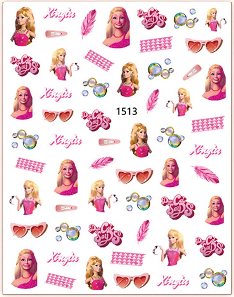 1PCS Big Eyes Girl 3D Adhesive Nail Art Sticker Pikachu Lilo and Stitch Cartoon Nail Sticker Nail Decal Nail Art Decoration