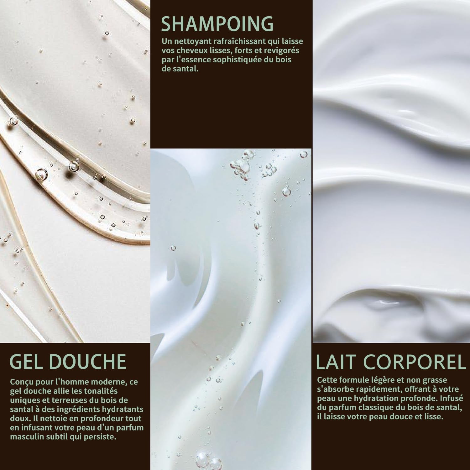 Men Gift Sets - 3PC Mens Gift Baskets Includes Sandalwood Shower Gel, Body Lotion, Shampoo, Mens Gift Basket as Birthday and Christmas Gifts for Men, Boyfriends and Husbands