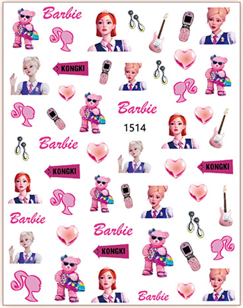 1PCS Big Eyes Girl 3D Adhesive Nail Art Sticker Pikachu Lilo and Stitch Cartoon Nail Sticker Nail Decal Nail Art Decoration