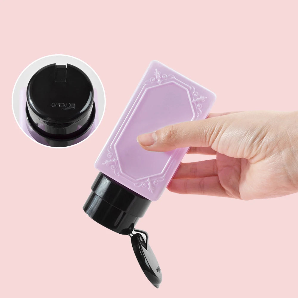 230Ml Nail Art Press Bottle Nail Refillable Bottles Empty Press Pump Dispenser Nail Polish Remover Cleaner Makeup Bottle Tools (
