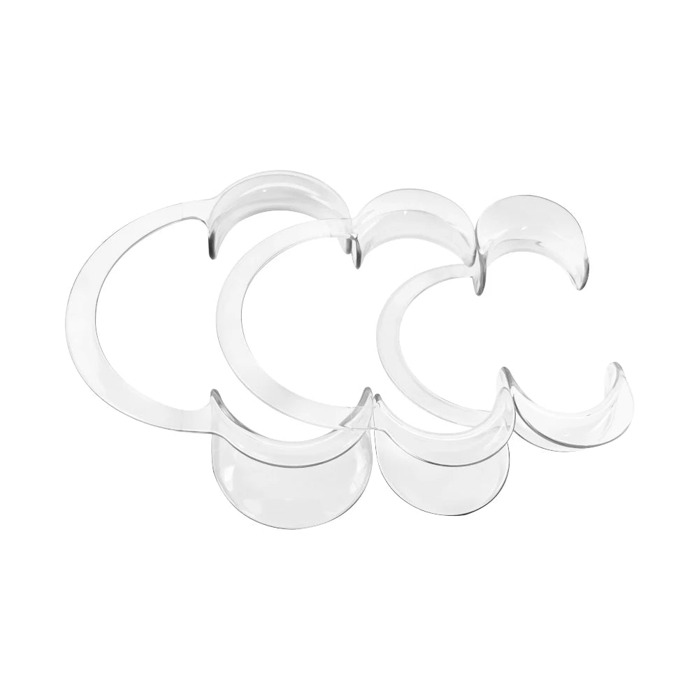 C-Shape Cheek Retractor Transparent Plastic Mouth Opener Lip Cheek Retractor Large/Medium/Small Dentist Spreader Orthodontic