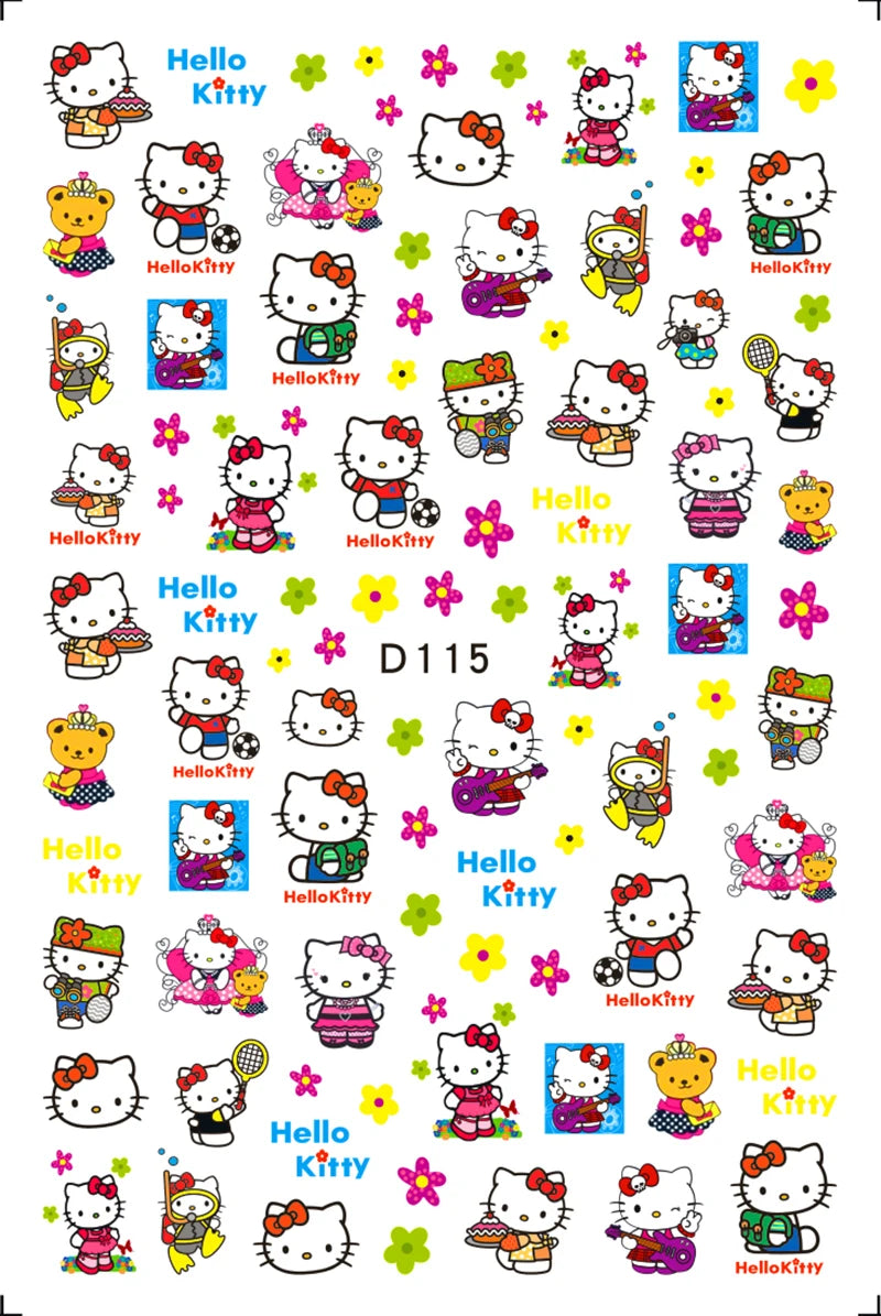 1PCS Big Eyes Girl 3D Adhesive Nail Art Sticker Pikachu Lilo and Stitch Cartoon Nail Sticker Nail Decal Nail Art Decoration