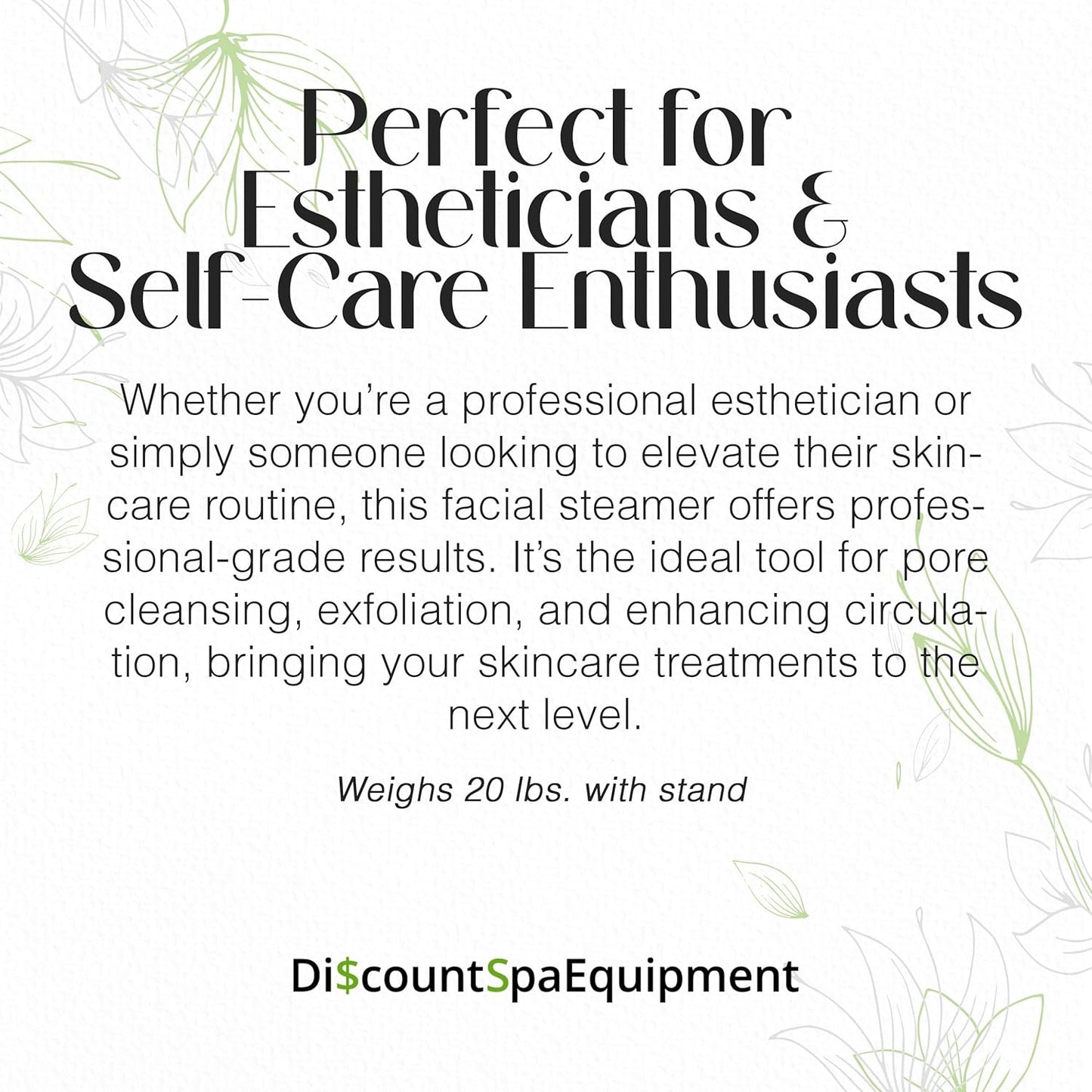 - Basic Digital Ozone Facial Steamer for Esthetician with Silent Timer, Digital Controls & Aromatherapy, Professional Grade with Stand, 20 Lbs