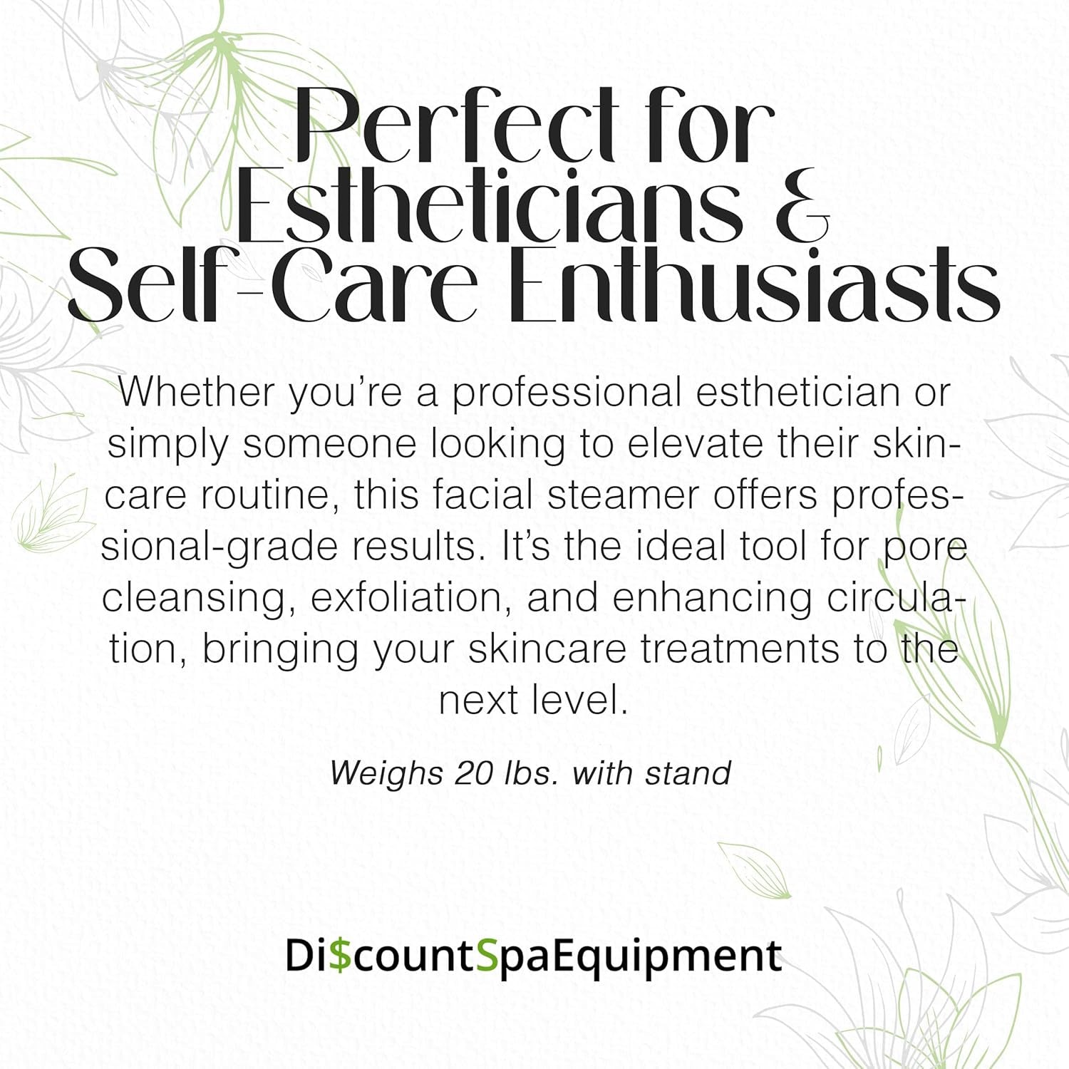 - Basic Digital Ozone Facial Steamer for Esthetician with Silent Timer, Digital Controls & Aromatherapy, Professional Grade with Stand, 20 Lbs