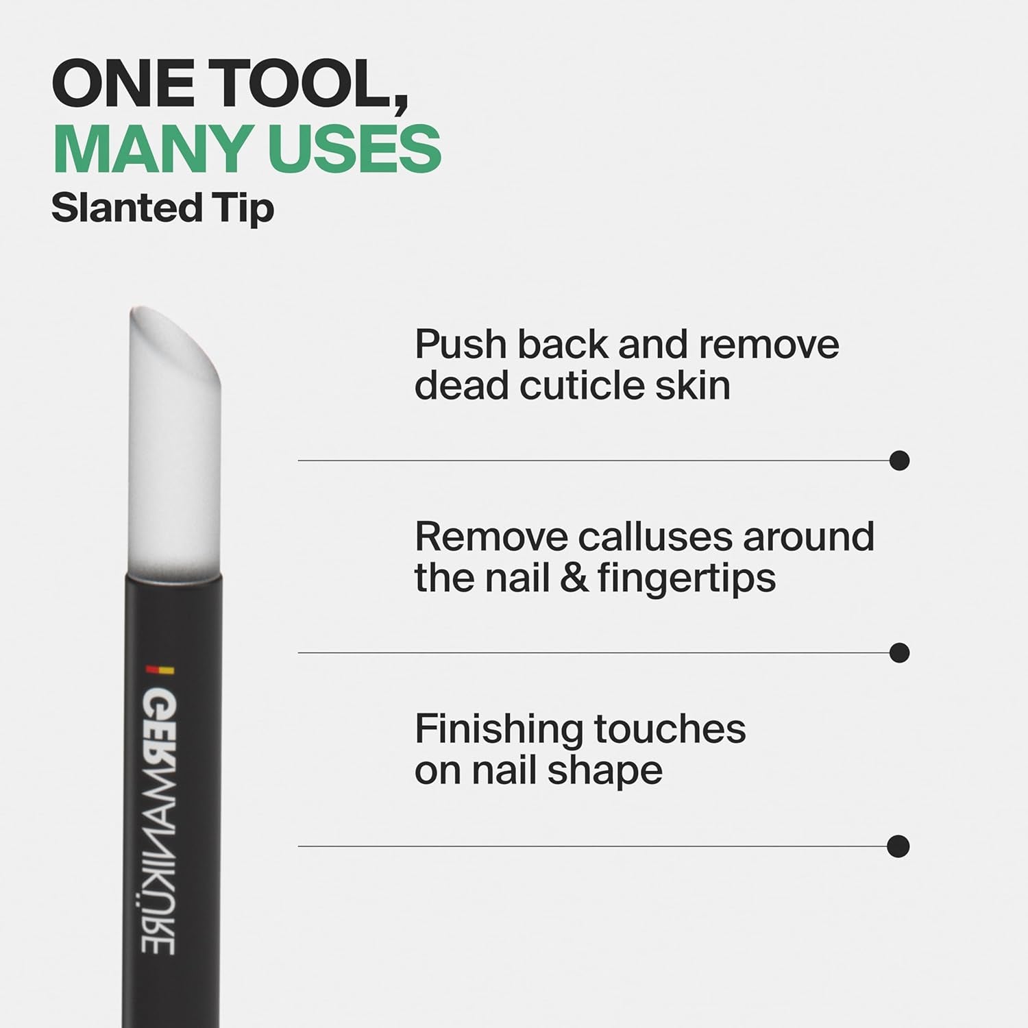 Clear Glass Cuticle Stick in Leather Sleeve - Ethically Made in Czech Republic - Cuticle Pusher & Remover, Callous & Dry Skin Fingertip File, Nail Shaper