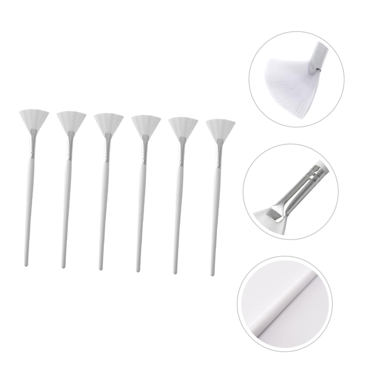 6Pcs Fan-Shaped Facial Mud Mask Applicators Ergonomic Skincare Brush for Even Application Soft Flexible Bristles for Comfortable Use for Masks and Cosmetics