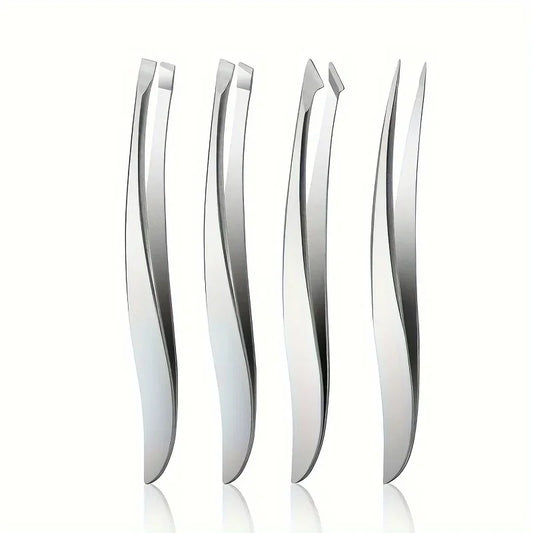 Precision Stainless Steel Tweezers for Eyebrow Hair Facial Hair Removal Splinter Blackhead Slant Ti