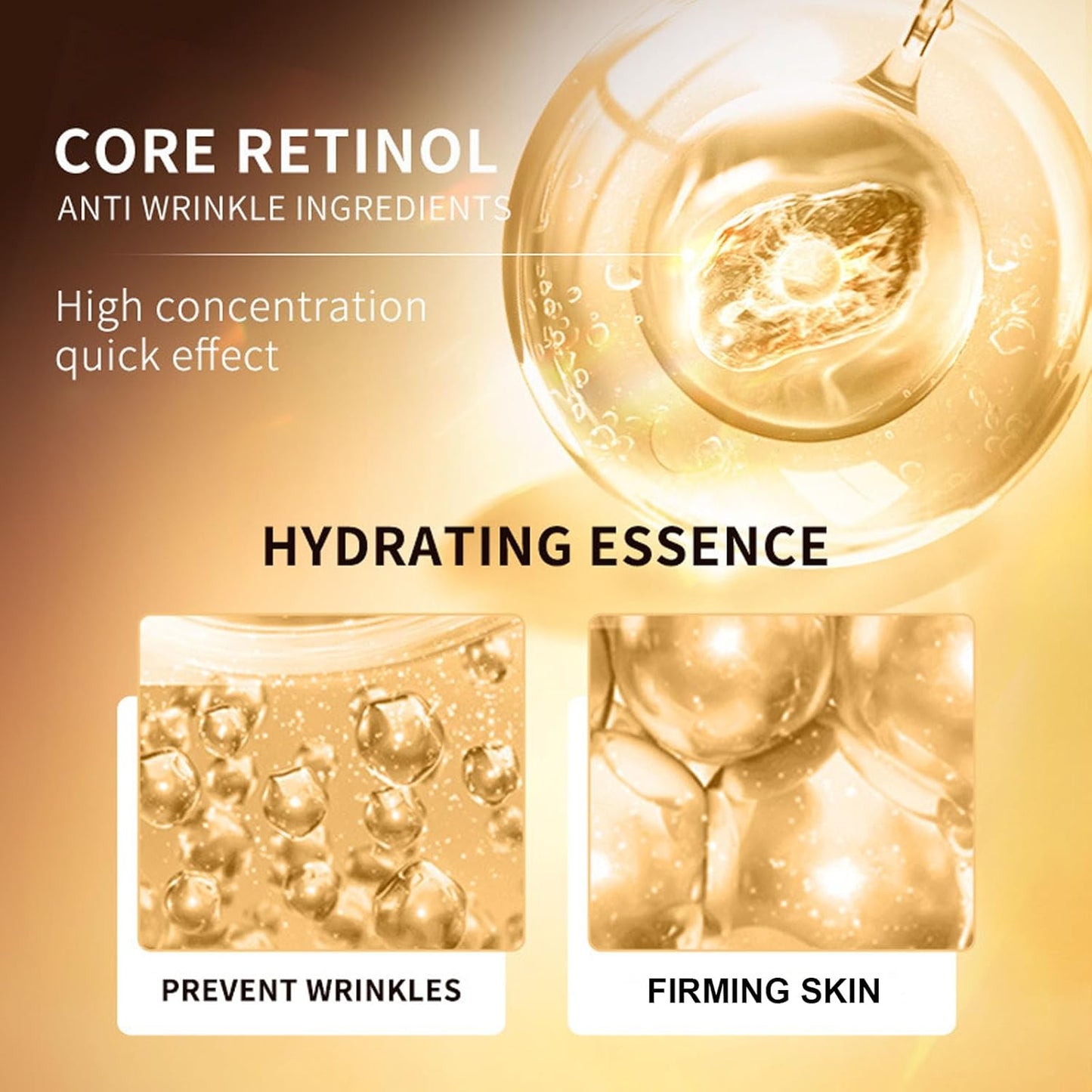 Retinol Skin Care Set - anti Aging Face Kit for Women - Reduce Wrickle Fine Line, Tightening Skin , Skin Care Sets & Kits, Brown