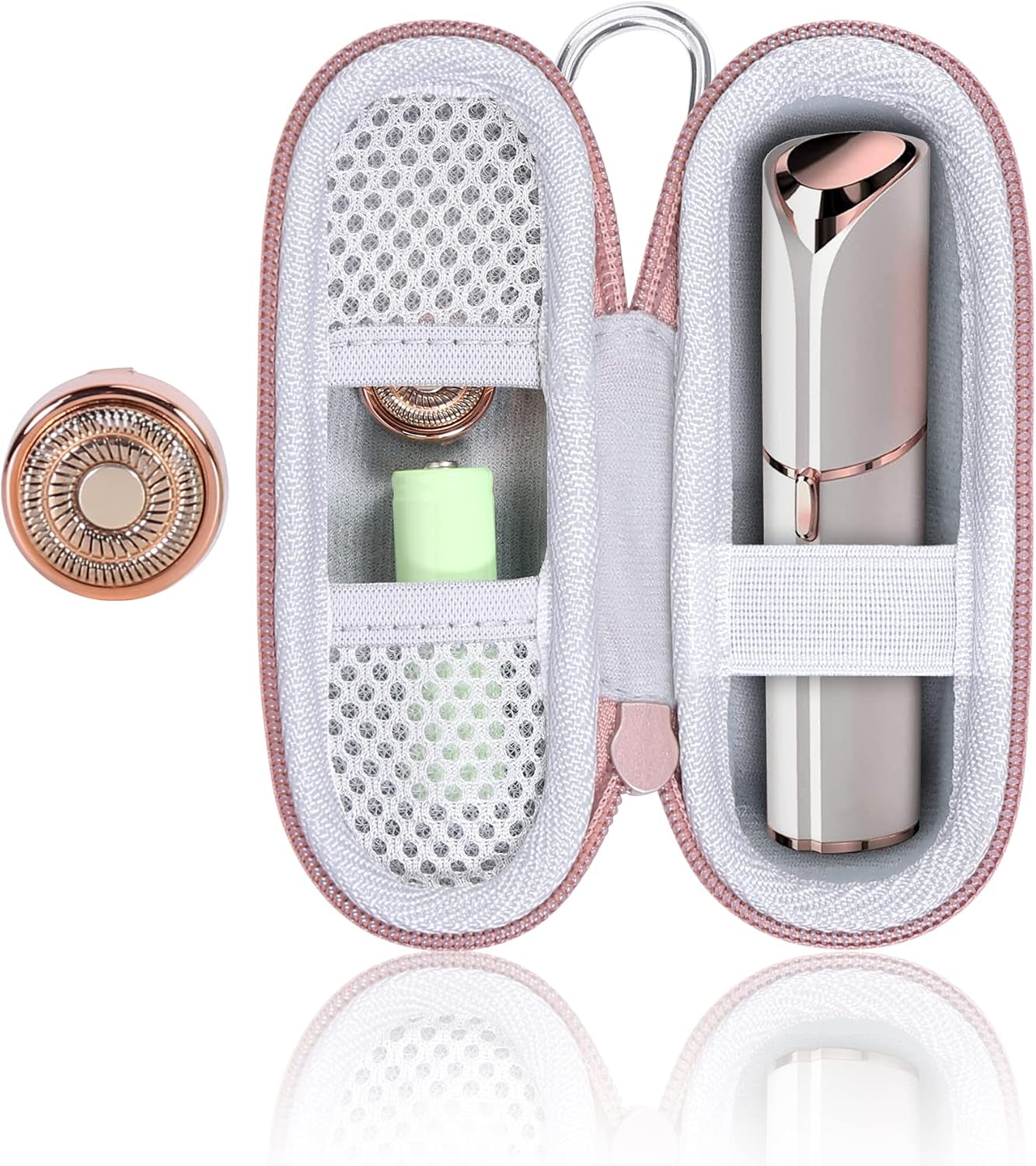 Hard Case and Replacement Head Compatible with Finishing Touch Flawless Facial Hair Remover Electric Face Razor for Women (White Case + Replacement Head)