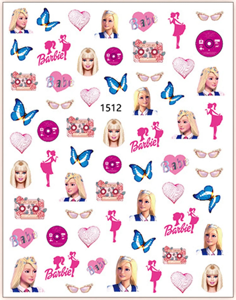 1PCS Big Eyes Girl 3D Adhesive Nail Art Sticker Pikachu Lilo and Stitch Cartoon Nail Sticker Nail Decal Nail Art Decoration