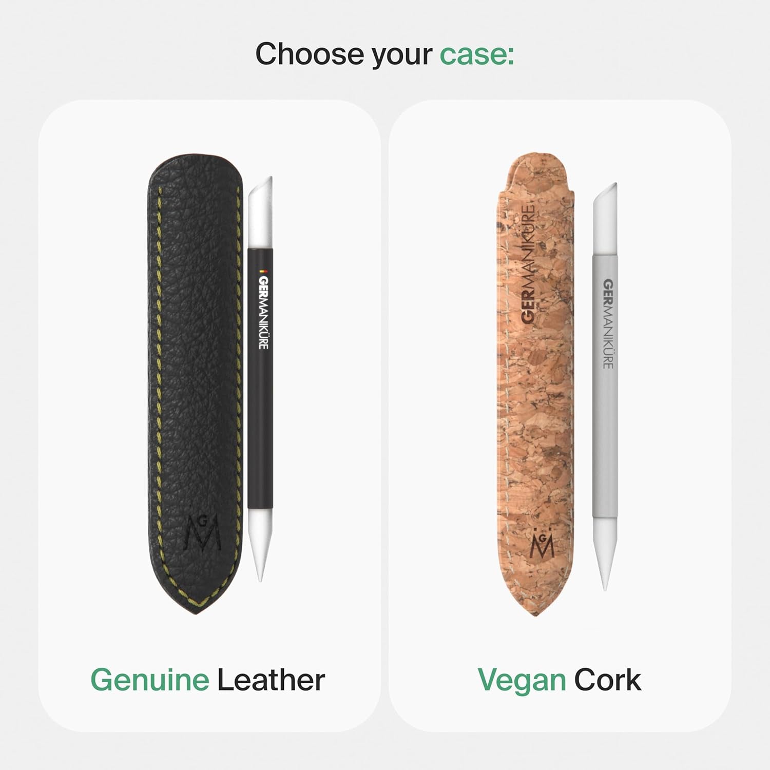 Clear Glass Cuticle Stick in Leather Sleeve - Ethically Made in Czech Republic - Cuticle Pusher & Remover, Callous & Dry Skin Fingertip File, Nail Shaper