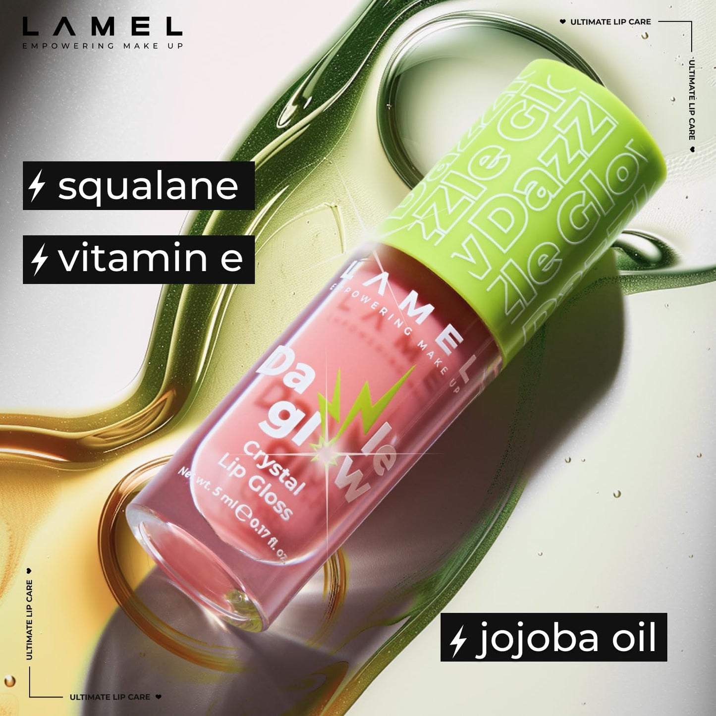 Dazzle Glow Crystal Clear Lip Gloss - Hydrating Lip Gloss - Non Sticky Lip Gloss - Colored Lip Gloss - Lip Gloss Color - Mini Lip Gloss - Moisturizing Lip Gloss - №404 You Can