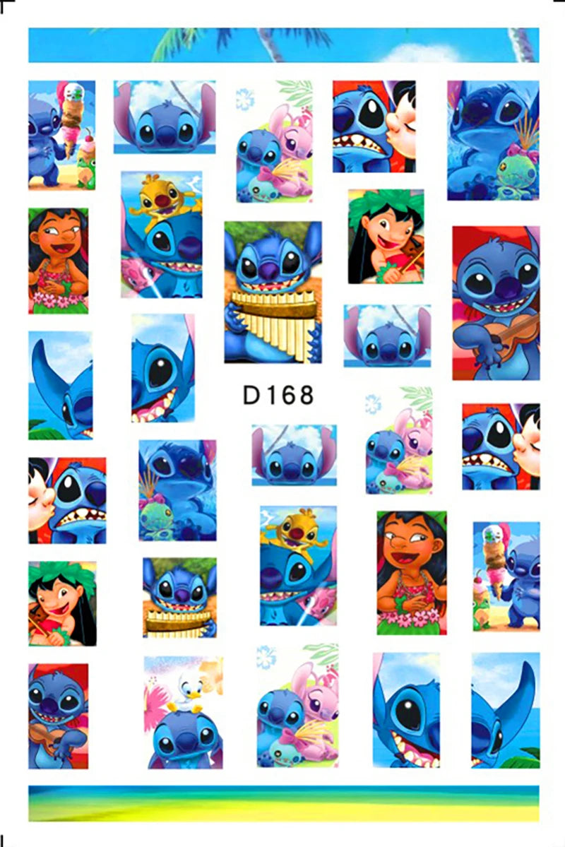 1PCS Big Eyes Girl 3D Adhesive Nail Art Sticker Pikachu Lilo and Stitch Cartoon Nail Sticker Nail Decal Nail Art Decoration
