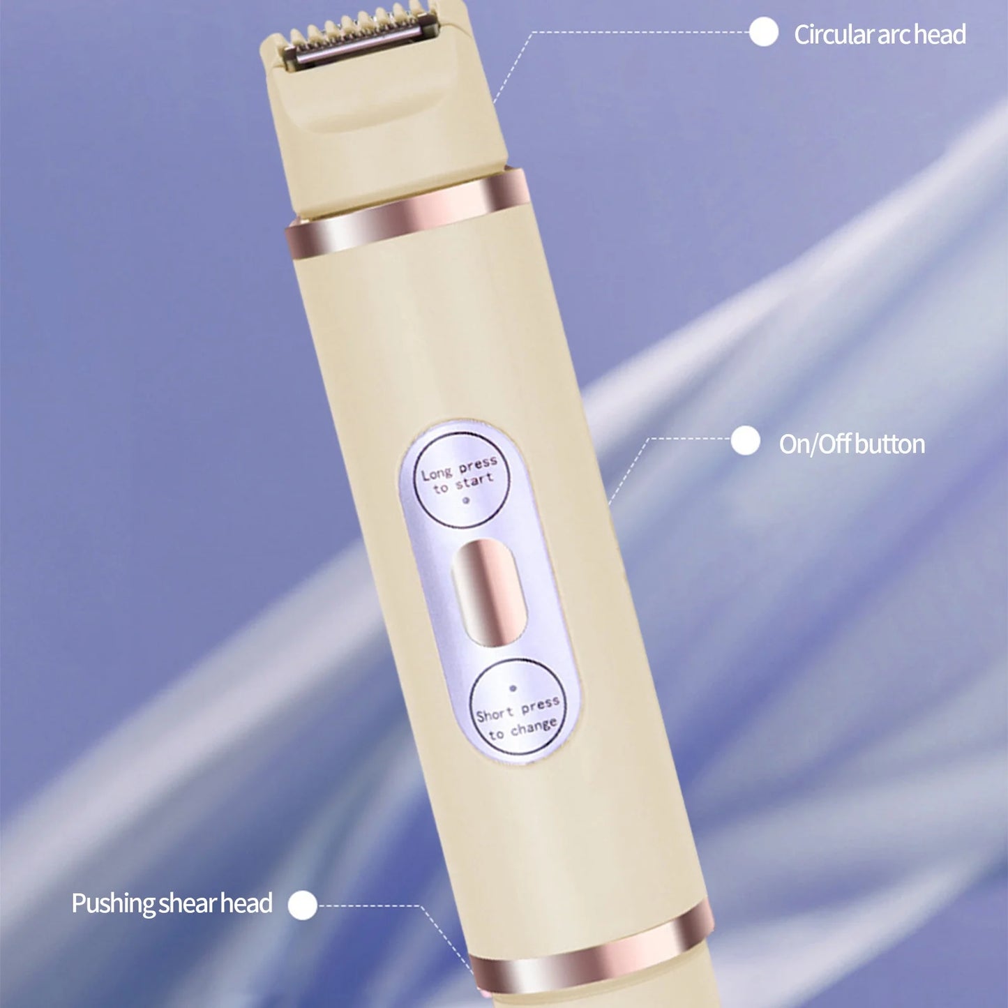 Electric Shaver for Women Bikini Legs Underarm Public Hairs Rechargeable Trimmer, Lady Razor USB Rechargeable Hair Removal with Ceramic Blades Dual Head Design Shaver, Grooming