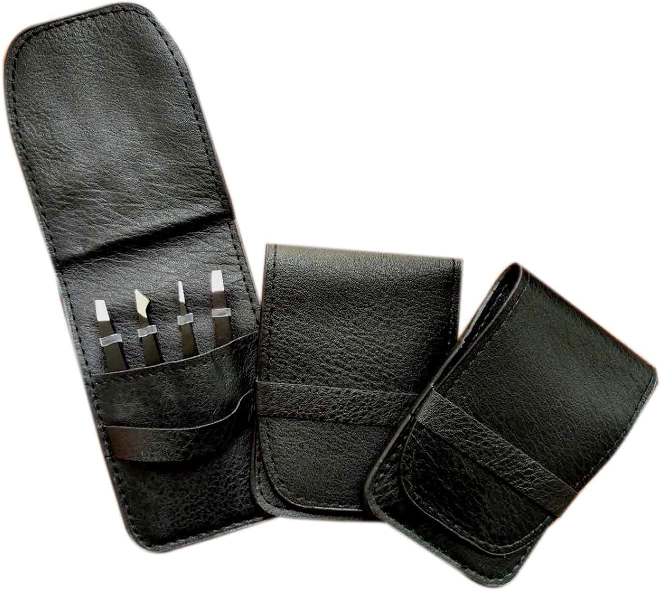 [4+1 Pieces] Tweezers Set with Travel Case, Great Precision Upgrade Professional Anti-Rust Alloy Tweezers for Women & Men Multi-Purpose as Eyebrows Facial Hair Ingrown Hair Removal